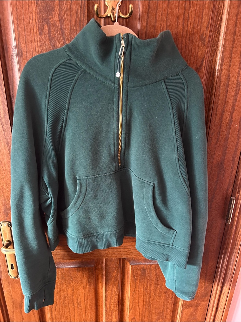 Lululemon Cropped Half-Zip with Gold Hardware